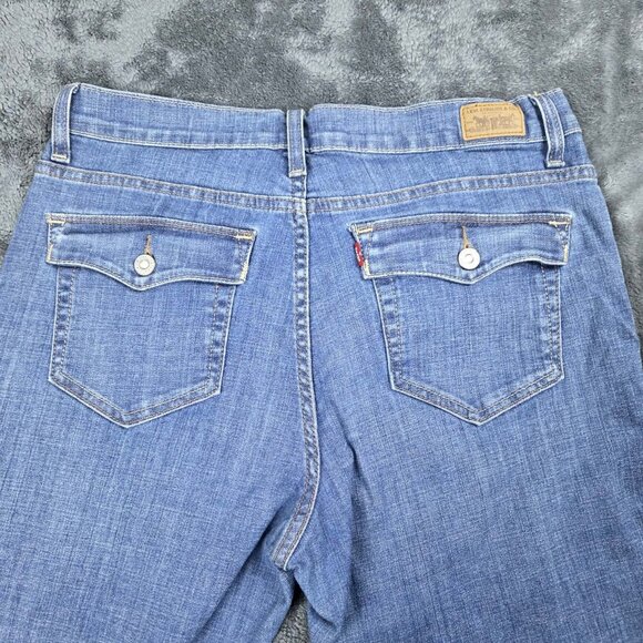 Levi's 512 Perfectly Slimming Boot Cut Jeans Womens 14S Medium Wash High Rise - Picture 7 of 14